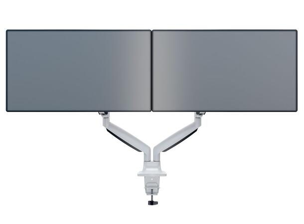 Multibrackets bordstativ gass arm dobbel Hvit , VESA 75-100, 9Kg,  15-27" 