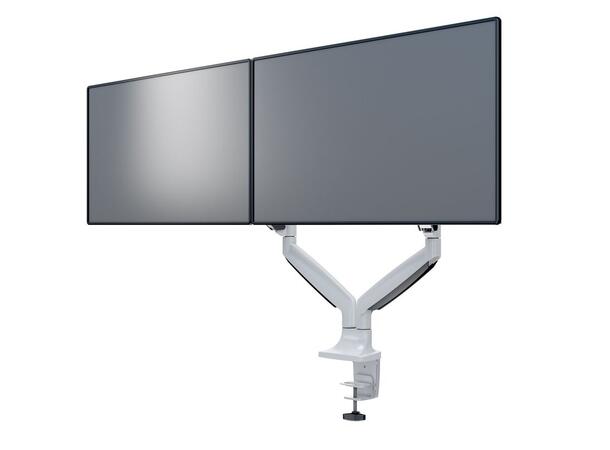 Multibrackets bordstativ gass arm dobbel Hvit , VESA 75-100, 9Kg,  15-27" 