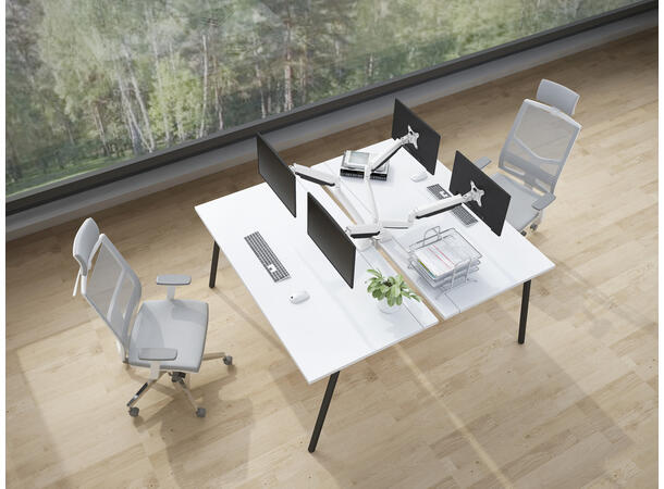 Multibrackets bordstativ gass arm dobbel Hvit , VESA 75-100, 9Kg,  15-27" 