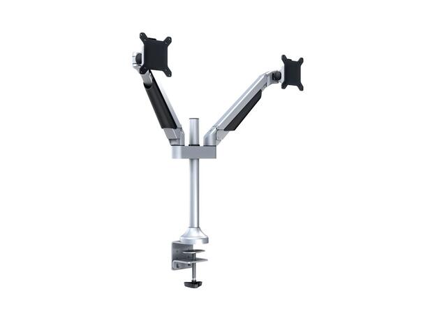 Multibrackets bordstativ gass arm dual Sølv , VESA 75, 100, 20Kg, 15-32" 