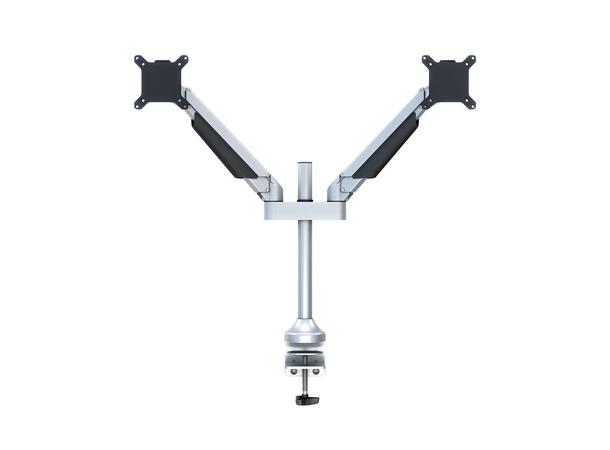 Multibrackets bordstativ gass arm dual Sølv , VESA 75, 100, 20Kg, 15-32" 
