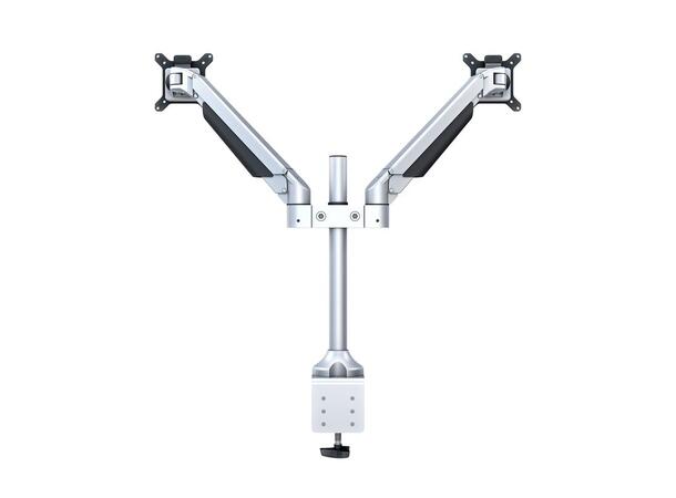 Multibrackets bordstativ gass arm dual Sølv , VESA 75, 100, 20Kg, 15-32" 