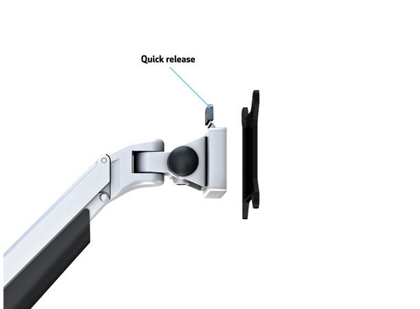 Multibrackets bordstativ gass arm dual Sølv , VESA 75, 100, 20Kg, 15-32" 