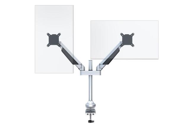 Multibrackets bordstativ gass arm dual Sølv , VESA 75, 100, 20Kg, 15-32" 