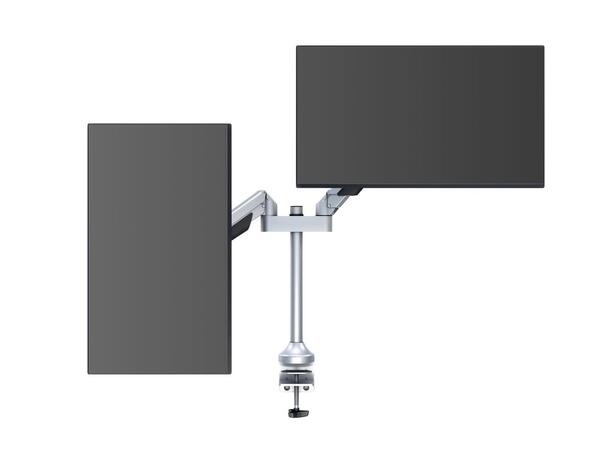Multibrackets bordstativ gass arm dual Sølv , VESA 75, 100, 20Kg, 15-32" 