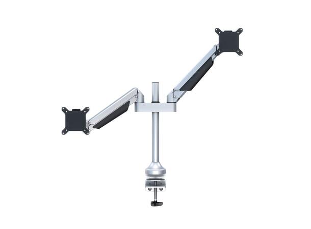 Multibrackets bordstativ gass arm dual Sølv , VESA 75, 100, 20Kg, 15-32" 