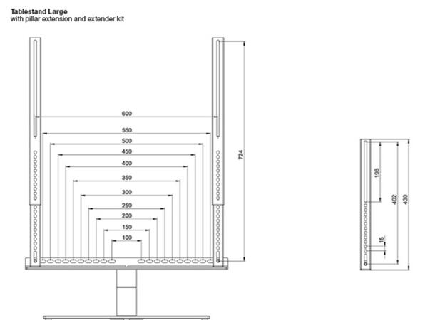 Multibrackets bordstativ utvidelses kit 600x700