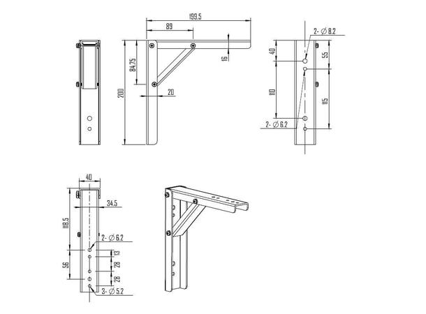 Stoltzen veggfester for lerret 20 cm Metall 