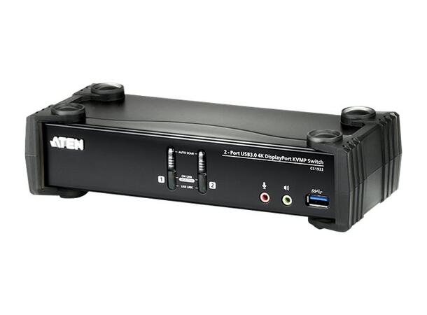 Aten KVM  2-PC 1-Bruker CS1922 USB 3.0, Displayport 1.2, 4K