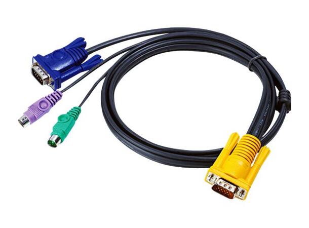 Aten KVM kabel type PS/2, 1,8m. 2L-5202P Han, Han, Han - KVM port. 2L-5202P