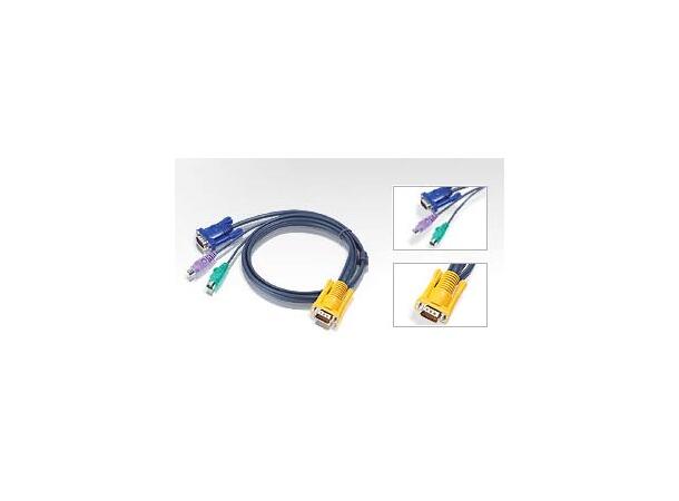 Aten KVM kabel type PS/2, 1,8m. 2L-5202P Han, Han, Han - KVM port. 2L-5202P