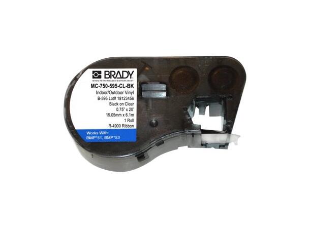 Brady MC-750-595-CL-BK Klar vinyl tape Sort text