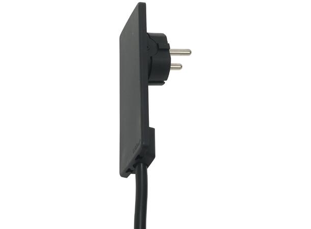 EVOline® Plug 16A jordet flat støpsel | Sort 