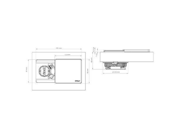 EVOline® Square80 hvit 1x stikk 1x 1000mA USB lader RJ45 Cat.6