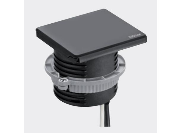 EVOline® Square80 sort 1x stikk 1x 1000mA USB lader RJ45 Cat.6 