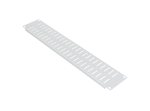 Lande 19" Perforert Blindpanel 2U Stål | m/skruer | Grå 