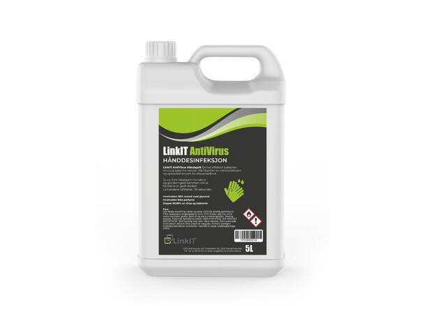 LinkIT Antivirus Hånddesinfeksjon 5 L For dispenser | 85% etanol | Parfymefri