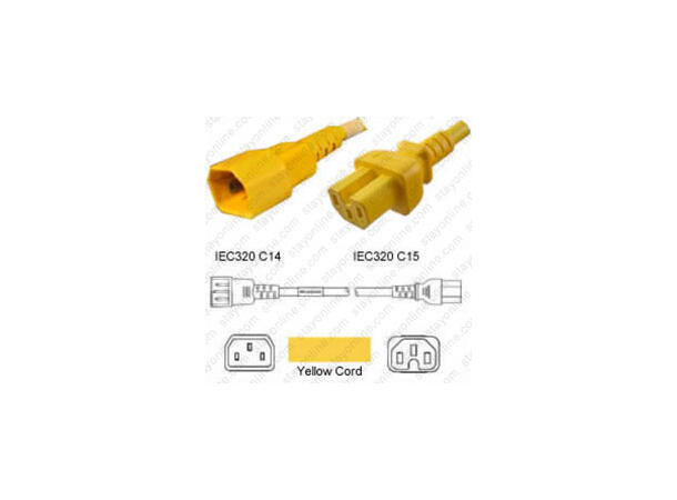 LinkIT strømkabel C15/C14 gul 2m 3 x 1,00mm² | PVC