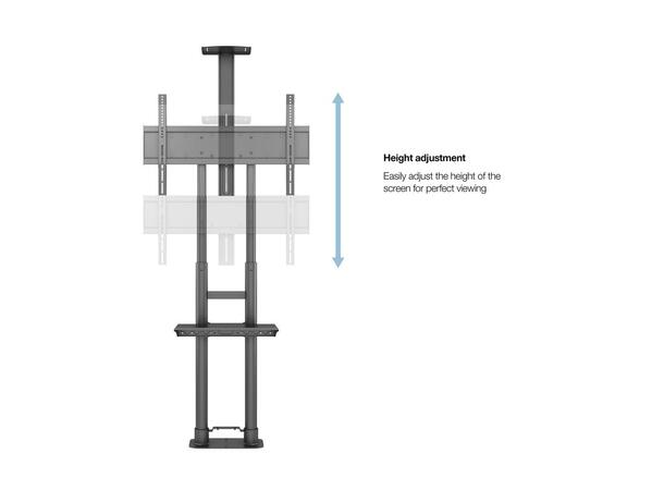 Multibrackets Gulvstativ Basic 180, bolt Svart, 90kg, 800x500, 55-80" 