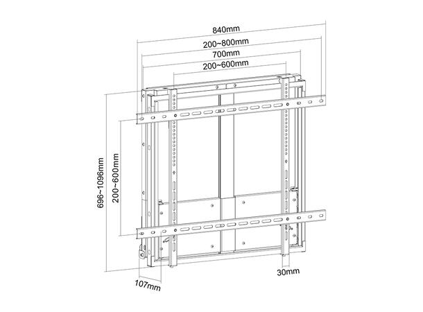 Multibrackets Veggfeste Counterbalanced Svart, HD 60-90kg, 800x600, 75-90" 