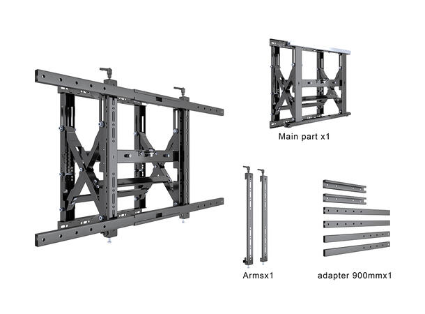 Multibrackets Veggfeste Push HD 90 Maks VESA 900x400, 90 Kg 