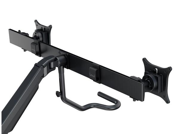 Multibrackets bordstativ gass arm single Svart, VESA 75-100, 14Kg, Duo Crossbar 2 