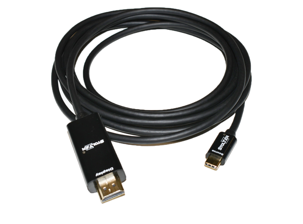 Stoltzen ThinFlex USB C - HDMI  2 m 4Kx2K@60Hz | OD 4,5mm | Myk | Svart