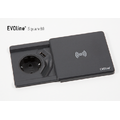 EVOline Square80 sort 1x stikk 1x 1000mA USB lader Qi - GST18