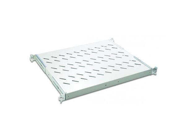 Lande 19" Fasthylle 1U D370 Grå Feste foran/bak | 350-450mm | 50kg 