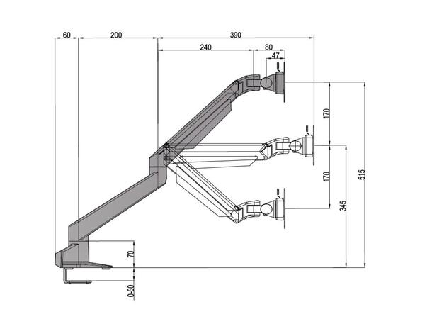 Multibrackets Bordstativ side by side Hvit, Vesa 75 ,100, 20Kg 15-32" 