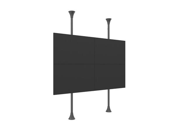 Multibrackets Gulv/tak feste dobbel Maks VESA 600x400, 30kg per skjerm, Sort 