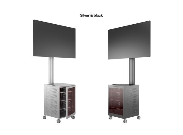 Multibrackets Gulvtralle Mediabox4 Svart, VESA 800x400, 60Kg, 40-75" 