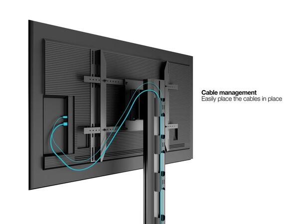 Multibrackets Gulvtralle Mediabox4 Svart, VESA 800x400, 60Kg, 40-75" 