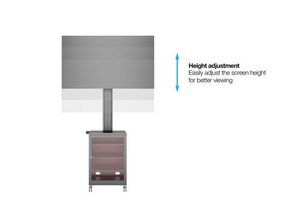 Multibrackets Gulvtralle Mediabox4 Svart, VESA 800x400, 60Kg, 40-75" 