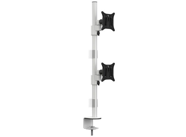 Multibrackets bordstativ Dual vertikal Hvit, Officeline, VESA 75, 100, 15-30" 