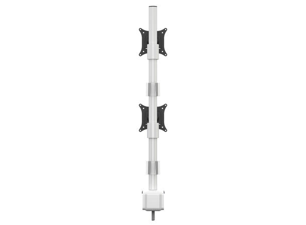 Multibrackets bordstativ Dual vertikal Hvit, Officeline, VESA 75, 100, 15-30" 