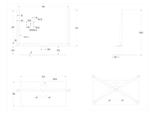 Multibrackets bordstativ Large Svart, 600x400, 46-60", 40kg 