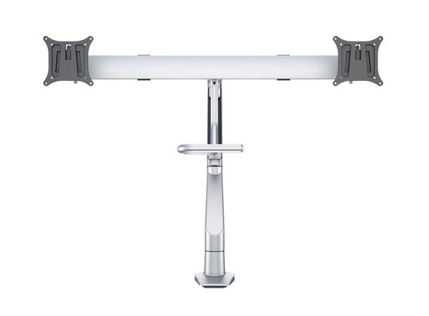 Multibrackets bordstativ gass arm single Sølv, VESA 75-100, 14Kg, Duo Crossbar 2 