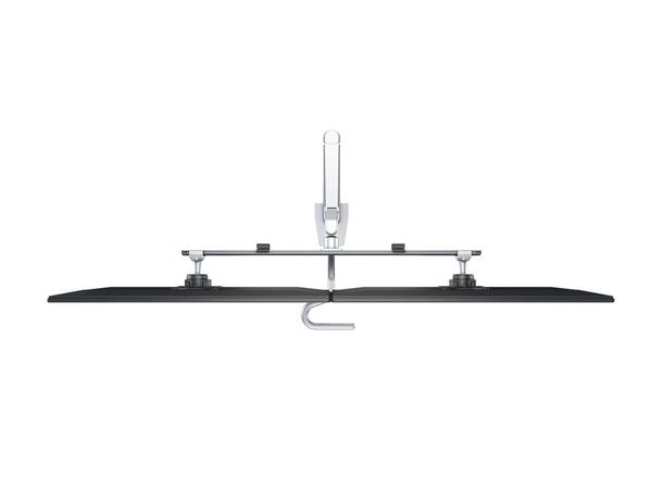 Multibrackets bordstativ gass arm single Sølv, VESA 75-100, 14Kg, Duo Crossbar 2 