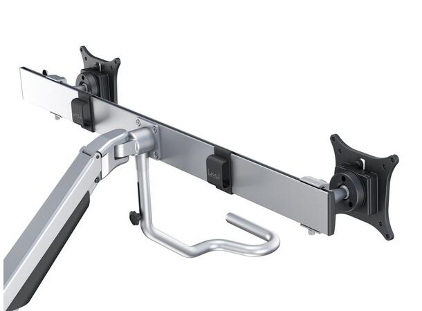 Multibrackets bordstativ gass arm single Sølv, VESA 75-100, 14Kg, Duo Crossbar 2 