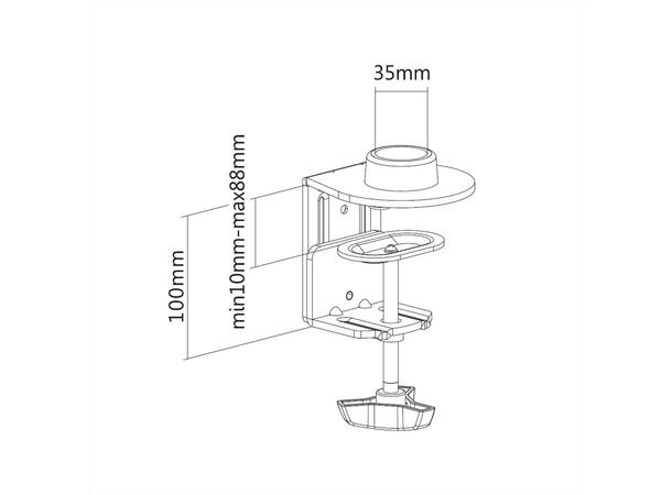 Multibrackets monitor clamp Deskline Single/Dual/Triple/Quad M Basic Arm 