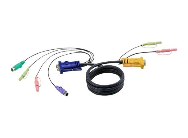 Aten KVM Kabel PS/2 1,8m 2L-5302P HDB VGA, PS/2, Lyd