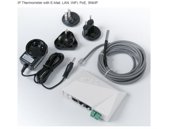 DCI IP-termometer med Webinterface For 19" rack | E-Mail/LAN/WiFi/PoE/SNMP 