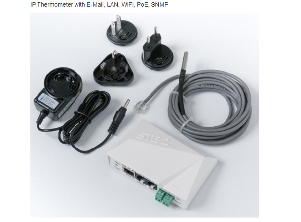 DCI IP-termometer med Webinterface For 19" rack | E-Mail/LAN/WiFi/PoE/SNMP