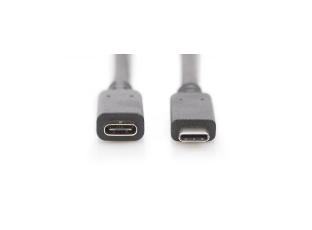 DCI USB C - USB C forlengelse kabel 2,0m M/F, 2.0m, 3A, 480MB, Version 2.0, bl