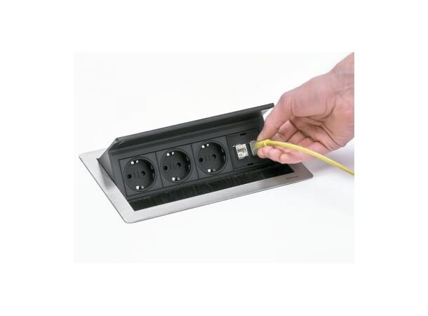 EVOline FlipTop Push Data Medium 3x stikk | 2x RJ45 