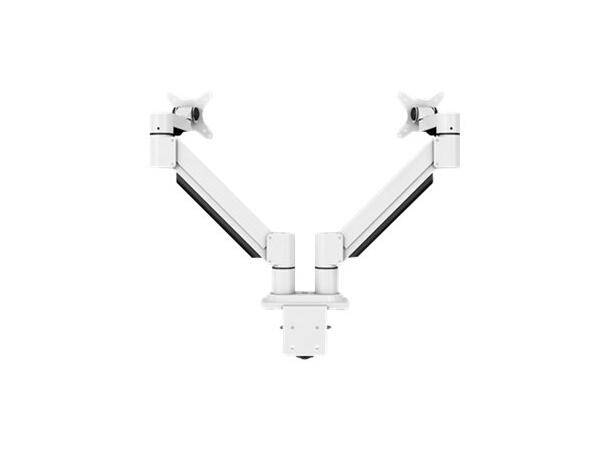 KENSON Twin monitor arm med gasslift LCD Hvit | Opp to 32" | Enkel montering 