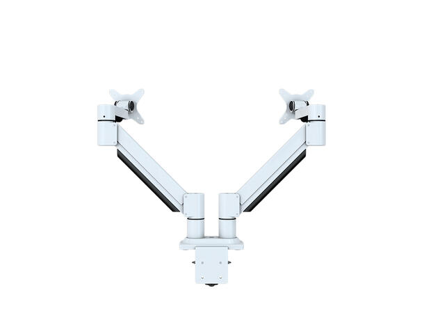 KENSON Twin monitor arm med gasslift LCD Hvit | Opp to 32" | Enkel montering 