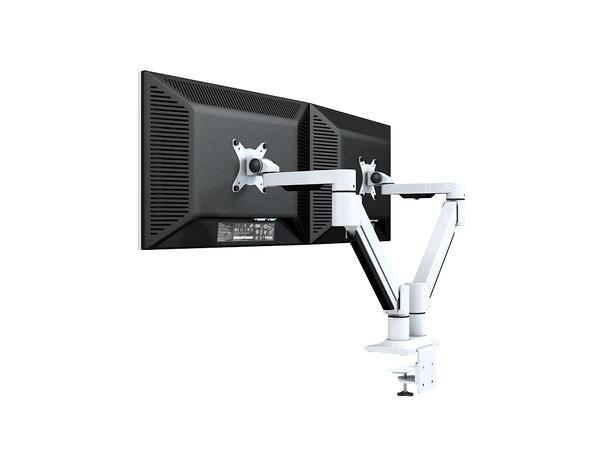 KENSON Twin monitor arm med gasslift LCD Hvit | Opp to 32" | Enkel montering 
