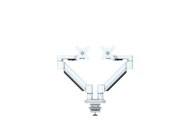 KENSON Twin monitor arm med gasslift LCD Hvit | Opp to 32" | Enkel montering 